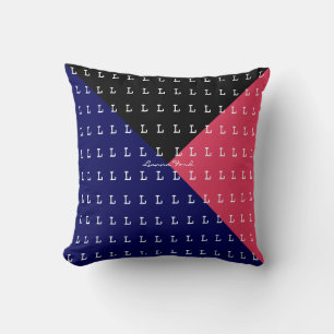 geometrische driehoeken en initialen patroon kussen