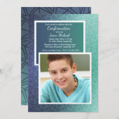 Geometrische driehoeken Foto uitnodiging (Voorkant / Achterkant)