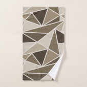 Geometrische driehoeken in zwart-wit, beige bad handdoek (Handdoek)