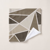 Geometrische driehoeken in zwart-wit, beige bad handdoek (Wasdoekje)