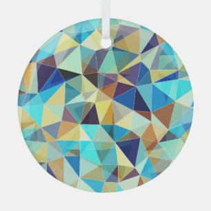 Geometrische driehoeken: Kleurrijk Abstract Patroo Glas Ornament