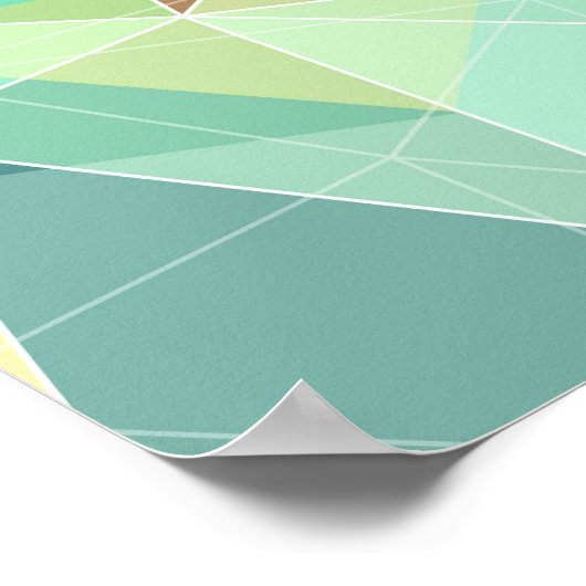 Geometrische driehoeken: Kleurrijk Abstract Patroo Poster (Hoek)