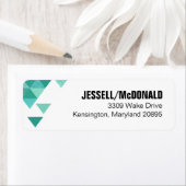 Geometrische driehoeken Mailing | blauwgroen turko Etiket (Insitu)