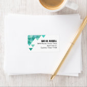 Geometrische driehoeken Mailing | blauwgroen turko Etiket (Insitu)