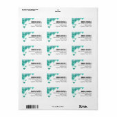 Geometrische driehoeken Mailing | blauwgroen turko Etiket (Full Sheet)