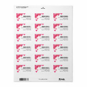 Geometrische driehoeken Mailing | Fuschia Hot Pink Etiket (Full Sheet)