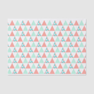 Geometrische driehoeken Mint Groene Coral Pink Pat Tissuepapier