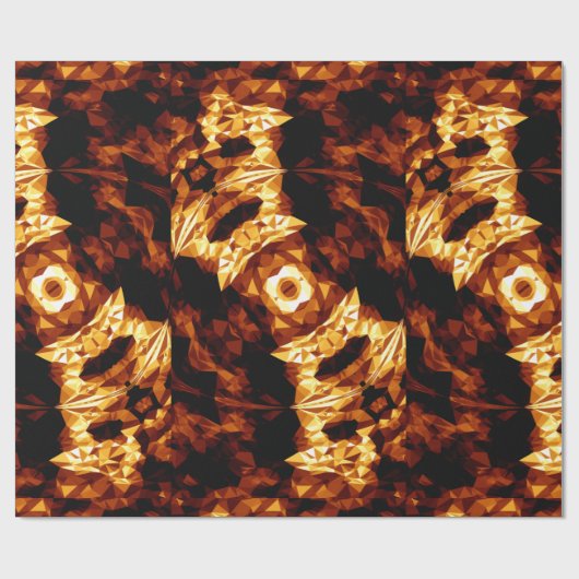 Geometrische driehoeken Oranje Bruin Zwart Abstrac Cadeaupapier (Vlak)