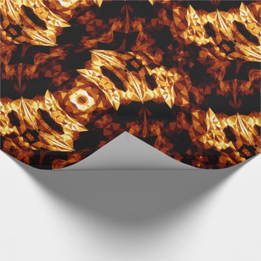 Geometrische driehoeken Oranje Bruin Zwart Abstrac Cadeaupapier (Hoek)