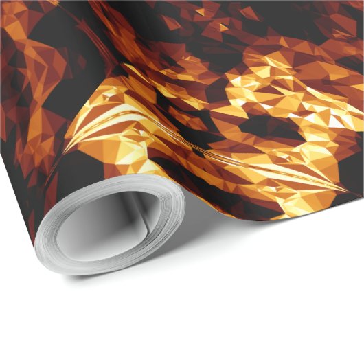 Geometrische driehoeken Oranje Bruin Zwart Abstrac Cadeaupapier (Rol Hoek)