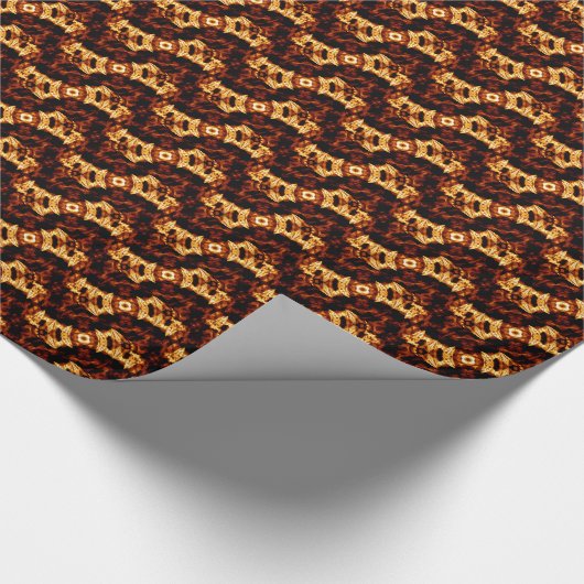 Geometrische driehoeken Oranje Bruin Zwart Abstrac Cadeaupapier (Hoek)