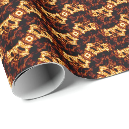 Geometrische driehoeken Oranje Bruin Zwart Abstrac Cadeaupapier (Rol Hoek)