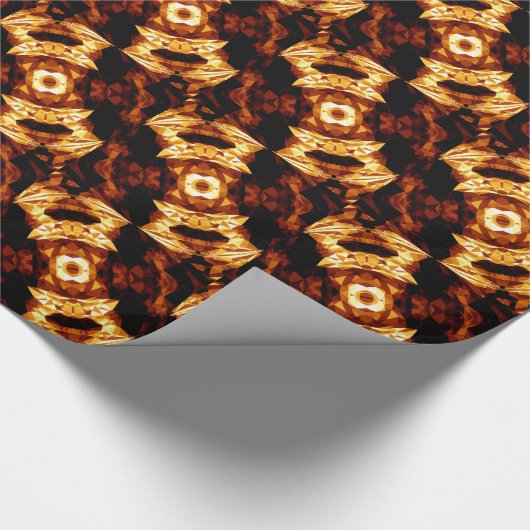 Geometrische driehoeken Oranje Bruin Zwart Abstrac Cadeaupapier (Hoek)