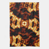 Geometrische driehoeken Oranje Bruin Zwart Abstrac Theedoek (Verticaal)