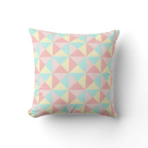 Geometrische driehoeken Pastel Roze Blauw Geel Kus