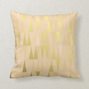 Geometrische driehoeken Peach Salmon Gold Ivory Kussen
