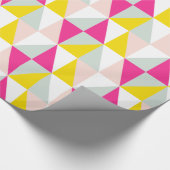 Geometrische driehoeken Roze en Geel Patroon Cadeaupapier (Hoek)