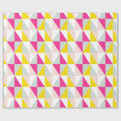 Geometrische driehoeken Roze en Geel Patroon Cadeaupapier (Vlak)