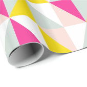 Geometrische driehoeken Roze en Geel Patroon Cadeaupapier (Rol Hoek)
