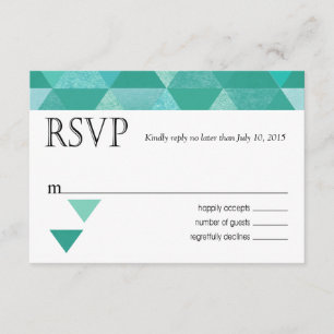 Geometrische driehoeken RSVP-reactiekaart   blauwg RSVP Kaartje