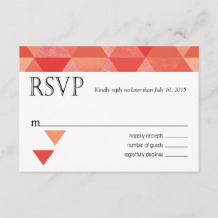 Geometrische driehoeken RSVP-reactiekaart koraal RSVP Kaartje