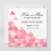 Geometrische Driehoeken Save the Date | roze mauve Kaart (Voorkant)