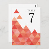 Geometrische driehoeken Tafelnummers | coral (Voorkant / Achterkant)