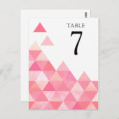 Geometrische driehoeken Tafelnummers | roze mauve (Voorkant / Achterkant)