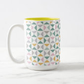 Geometrische driehoeken tweekleurige koffiemok (Links)