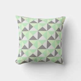 Geometrische driehoeken van Mint Green Grey Pillow Kussen