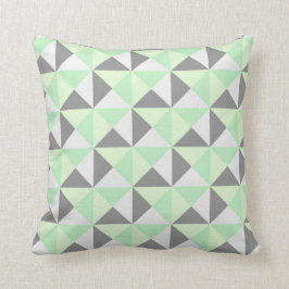 Geometrische driehoeken van Mint Green Grey Pillow Kussen