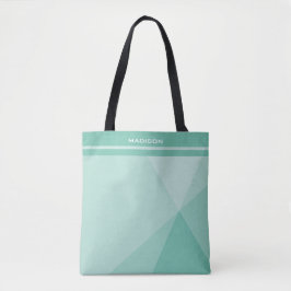 Geometrische driehoeken van Mint Groen Gepersonali Tote Bag
