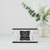 Geometrische driehoeken | Zilverlijnen Visitekaartje (Staand voorkant)