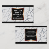 Geometrische driehoeken | Zilverlijnen Visitekaartje (Voorkant / Achterkant)