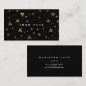 Geometrische driehoekige glitter Golden Black Vip Visitekaartje (Voorkant / Achterkant)
