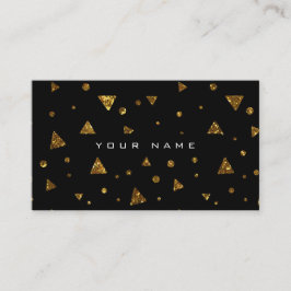 Geometrische driehoekige glitter Golden Black Vip Visitekaartje