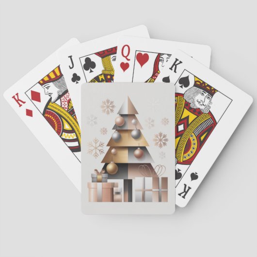Geometrische Driehoekjes Kerstboom Speelkaarten (Achterkant)