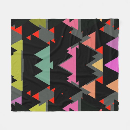 Geometrische driehoekspatroon fleece deken (Voorkant (Horizontaal))