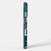 Geometrische driehoekspatroon in blauw en grijs Case-Mate iPhone case (Achterkant / Rechts)