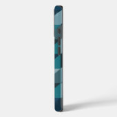 Geometrische driehoekspatroon in blauw en grijs Case-Mate iPhone case (Achterkant / Links)