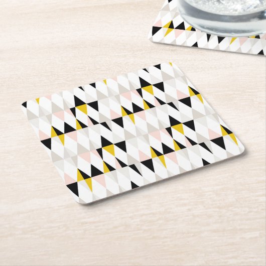 Geometrische driehoekspatroon splitsen kartonnen onderzetters (Schuin)