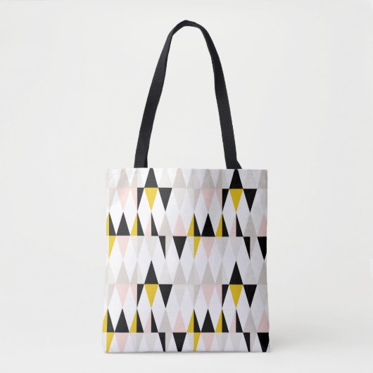 Geometrische driehoekspatroon splitsen tote bag (Voorkant)