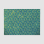 Geometrische drukmetrische getextureerde turquoise tissuepapier (Voorkant)