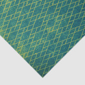 Geometrische drukmetrische getextureerde turquoise tissuepapier (Detail)