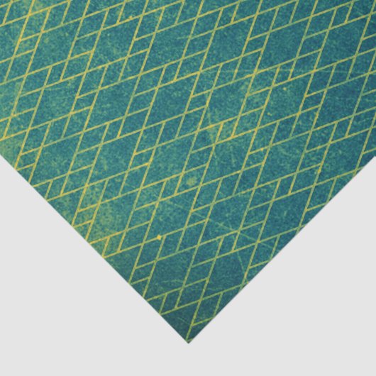 Geometrische drukmetrische getextureerde turquoise tissuepapier (Detail)