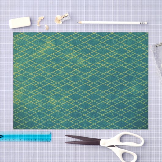 Geometrische drukmetrische getextureerde turquoise tissuepapier (Craft)