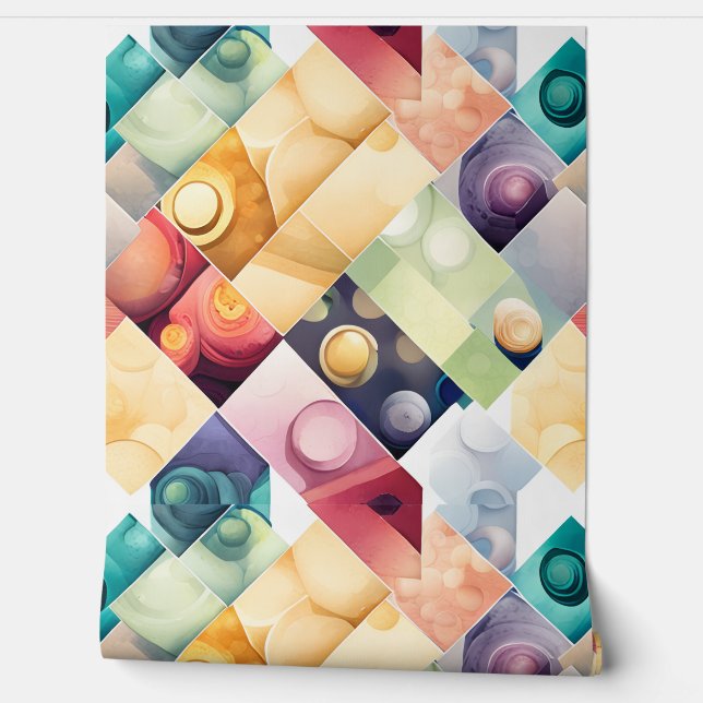 Geometrische druppels behang (Afrollen)