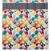 Geometrische druppels douchegordijn (Voorkant)