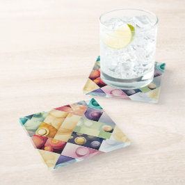 Geometrische druppels glazen onderzetter