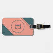 Geometrische dubbelcirkelbalk voor initiaal monogr bagagelabel (Voorkant horizontaal)